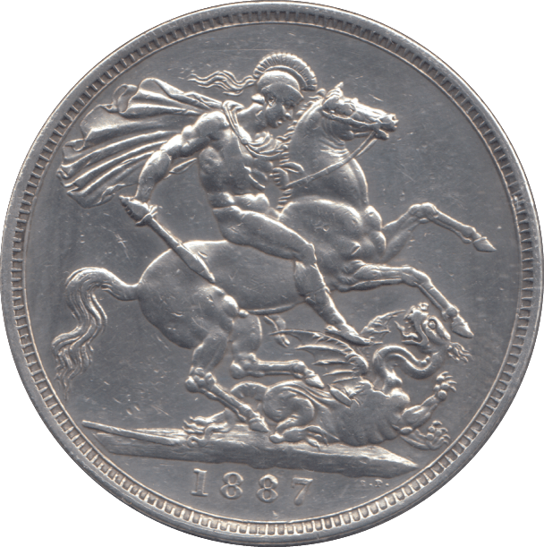 1887 CROWN CLEANED ( EF ) - CROWN - Cambridgeshire Coins