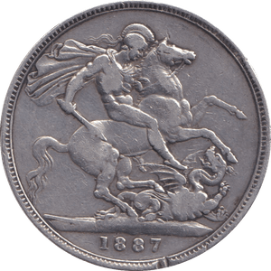 1887 CROWN ( FINE ) - CROWN - Cambridgeshire Coins