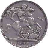 1887 CROWN ( FINE ) - CROWN - Cambridgeshire Coins