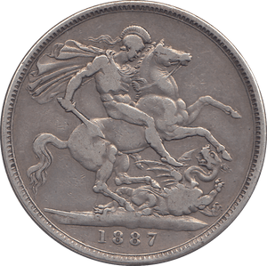 1887 CROWN ( FINE ) - CROWN - Cambridgeshire Coins