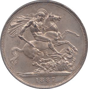 1887 CROWN ( UNC ) - CROWN - Cambridgeshire Coins