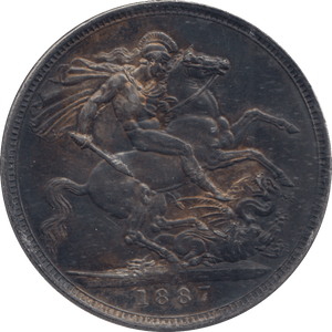 1887 CROWN ( UNC ) - CROWN - Cambridgeshire Coins