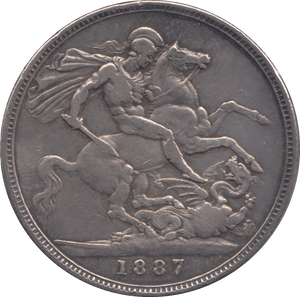 1887 CROWN ( VF ) - CROWN - Cambridgeshire Coins