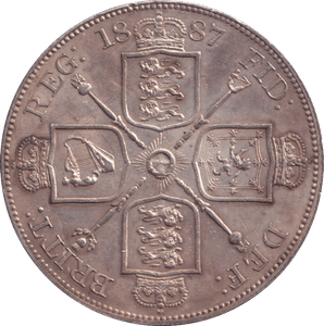 1887 DOUBLE FLORIN ( AUNC ) 1 - DOUBLE FLORIN - Cambridgeshire Coins