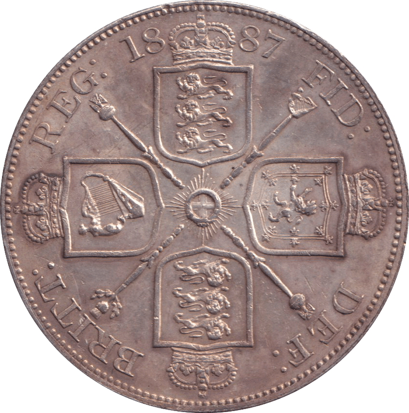 1887 DOUBLE FLORIN ( AUNC ) 1 - DOUBLE FLORIN - Cambridgeshire Coins