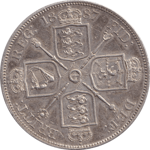 1887 DOUBLE FLORIN ( AUNC ) - DOUBLE FLORIN - Cambridgeshire Coins