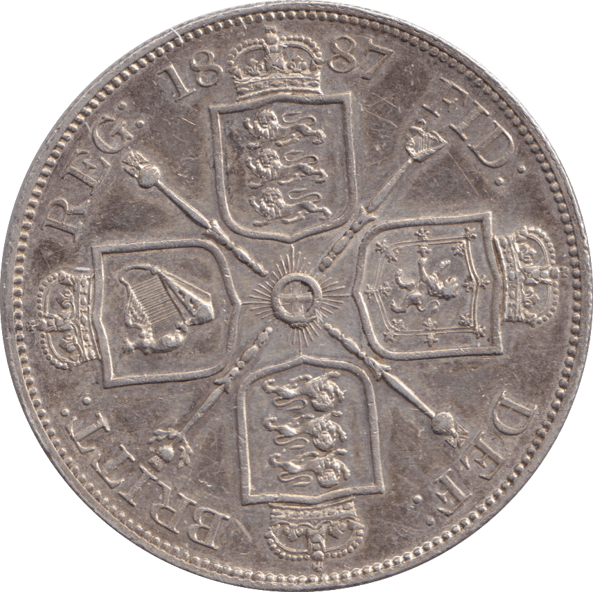 1887 DOUBLE FLORIN ( AUNC ) - DOUBLE FLORIN - Cambridgeshire Coins