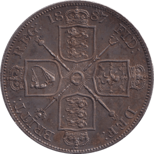 1887 DOUBLE FLORIN ( AUNC ) - DOUBLE FLORIN - Cambridgeshire Coins