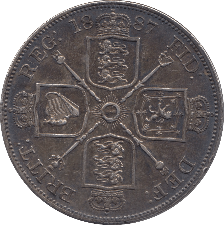 1887 DOUBLE FLORIN ( AUNC ) - DOUBLE FLORIN - Cambridgeshire Coins