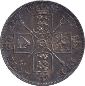 1887 DOUBLE FLORIN ( AUNC ) - DOUBLE FLORIN - Cambridgeshire Coins
