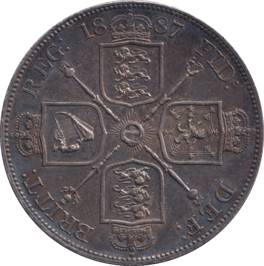 1887 DOUBLE FLORIN ( AUNC ) - DOUBLE FLORIN - Cambridgeshire Coins
