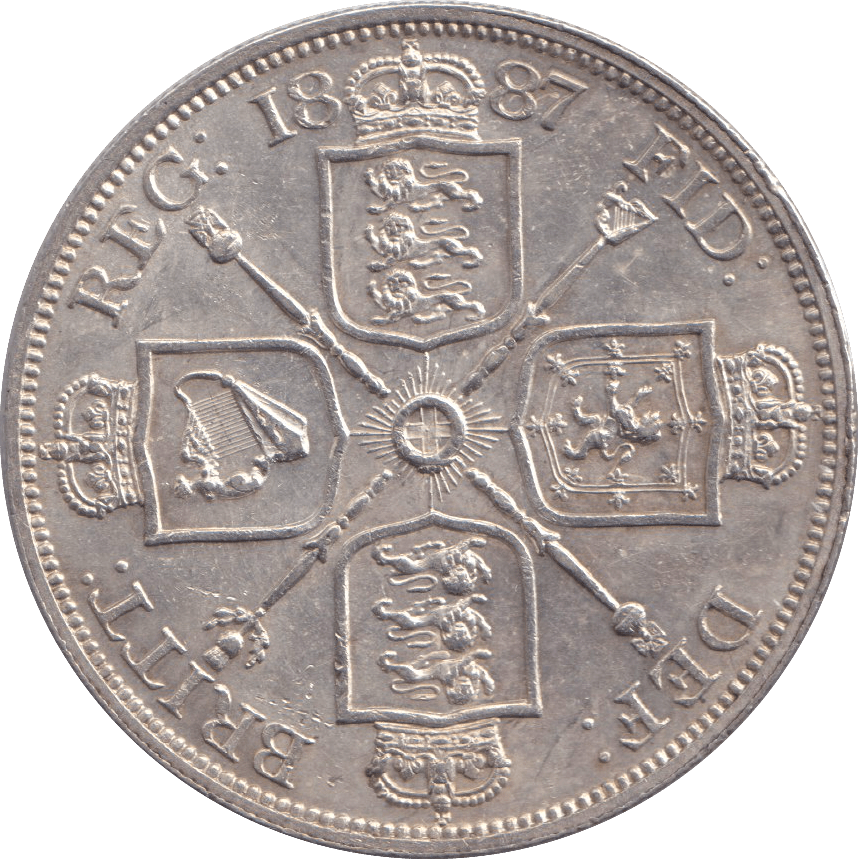 1887 DOUBLE FLORIN ( AUNC ) - DOUBLE FLORIN - Cambridgeshire Coins