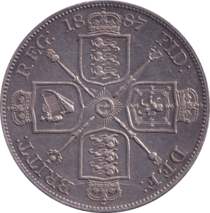 1887 DOUBLE FLORIN ( AUNC ) - DOUBLE FLORIN - Cambridgeshire Coins
