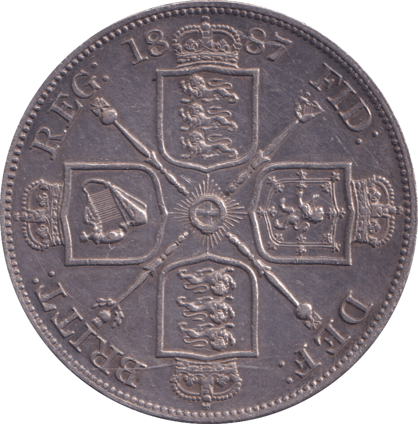 1887 DOUBLE FLORIN ( AUNC ) - DOUBLE FLORIN - Cambridgeshire Coins