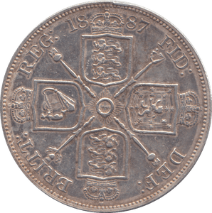 1887 DOUBLE FLORIN ( AUNC ) - DOUBLE FLORIN - Cambridgeshire Coins