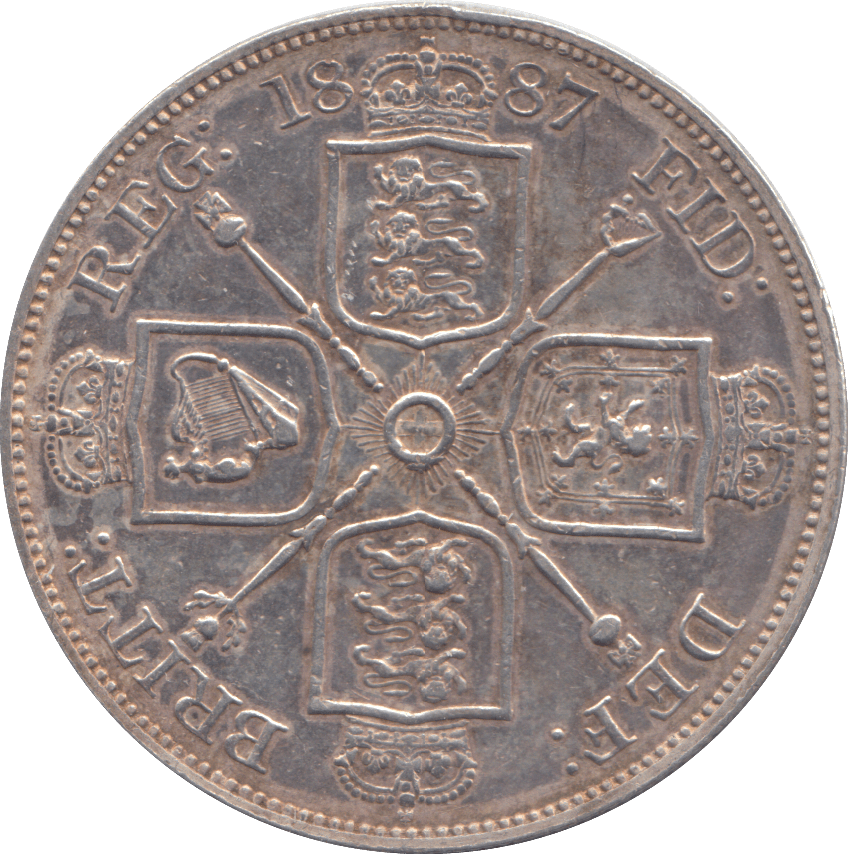1887 DOUBLE FLORIN ( AUNC ) - DOUBLE FLORIN - Cambridgeshire Coins