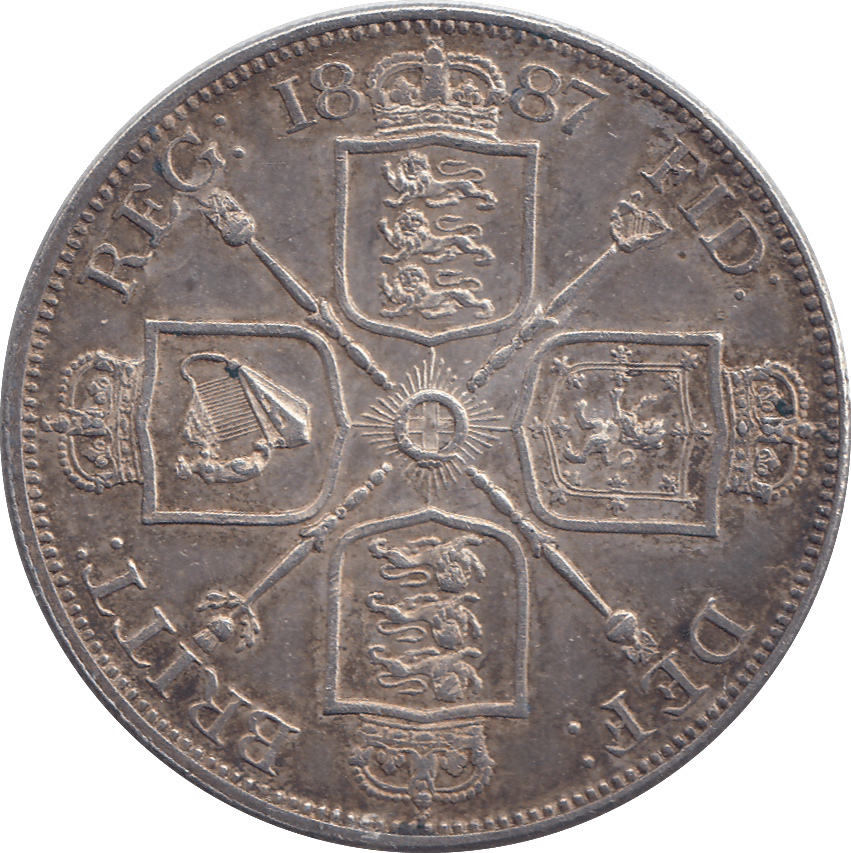 1887 DOUBLE FLORIN ( EF ) 18 - DOUBLE FLORIN - Cambridgeshire Coins