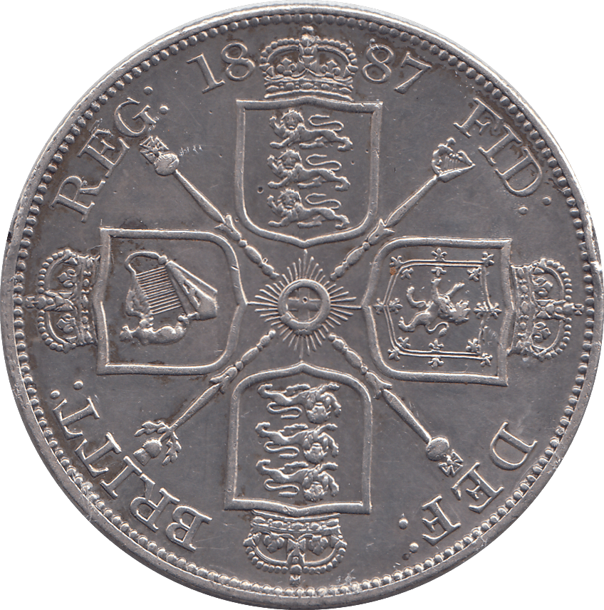 1887 DOUBLE FLORIN ( EF ) 19 - DOUBLE FLORIN - Cambridgeshire Coins