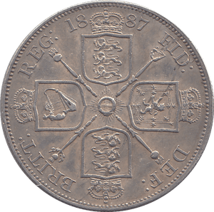 1887 DOUBLE FLORIN ( EF ) 2 - DOUBLE FLORIN - Cambridgeshire Coins