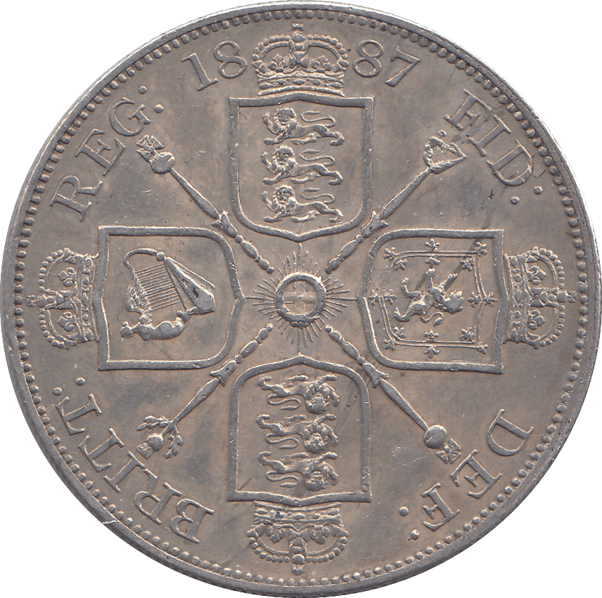 1887 DOUBLE FLORIN ( EF ) 2 - DOUBLE FLORIN - Cambridgeshire Coins