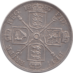 1887 DOUBLE FLORIN ( EF ) 6 - DOUBLE FLORIN - Cambridgeshire Coins