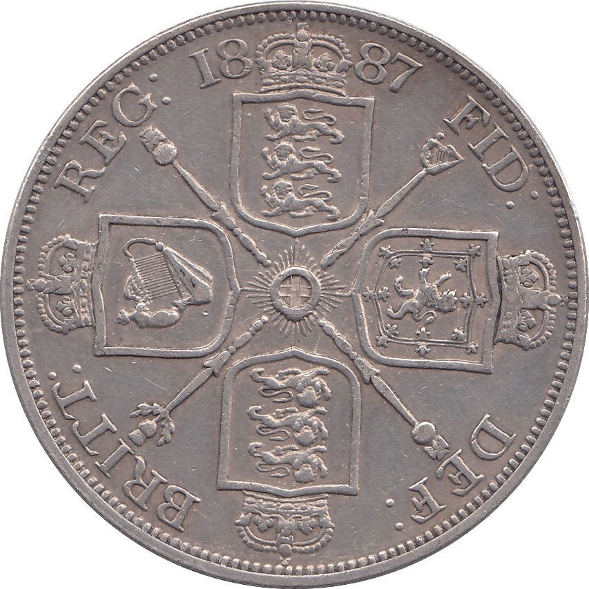 1887 DOUBLE FLORIN ( EF ) 6 - DOUBLE FLORIN - Cambridgeshire Coins