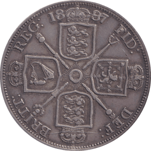 1887 DOUBLE FLORIN ( EF ) - DOUBLE FLORIN - Cambridgeshire Coins