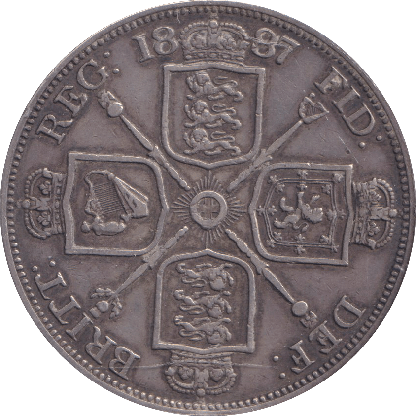 1887 DOUBLE FLORIN ( EF ) - DOUBLE FLORIN - Cambridgeshire Coins