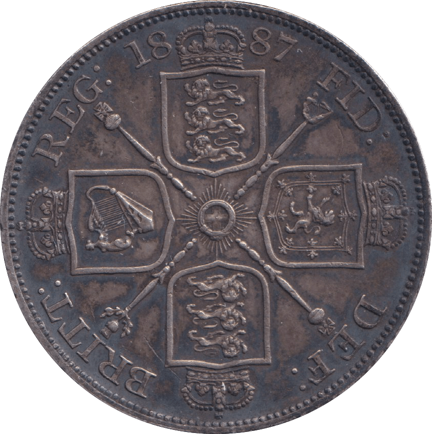 1887 DOUBLE FLORIN ( EF ) - DOUBLE FLORIN - Cambridgeshire Coins