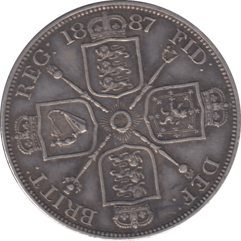1887 DOUBLE FLORIN ( EF ) - DOUBLE FLORIN - Cambridgeshire Coins