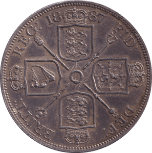 1887 DOUBLE FLORIN ( EF ) - DOUBLE FLORIN - Cambridgeshire Coins
