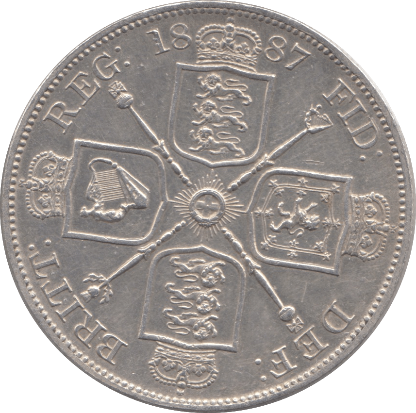 1887 DOUBLE FLORIN ( EF ) - DOUBLE FLORIN - Cambridgeshire Coins