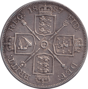 1887 DOUBLE FLORIN ( EF ) - DOUBLE FLORIN - Cambridgeshire Coins