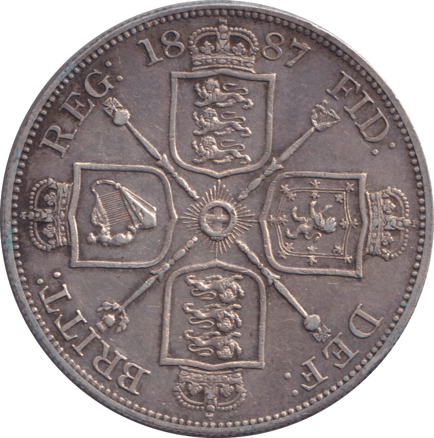 1887 DOUBLE FLORIN ( EF ) - DOUBLE FLORIN - Cambridgeshire Coins