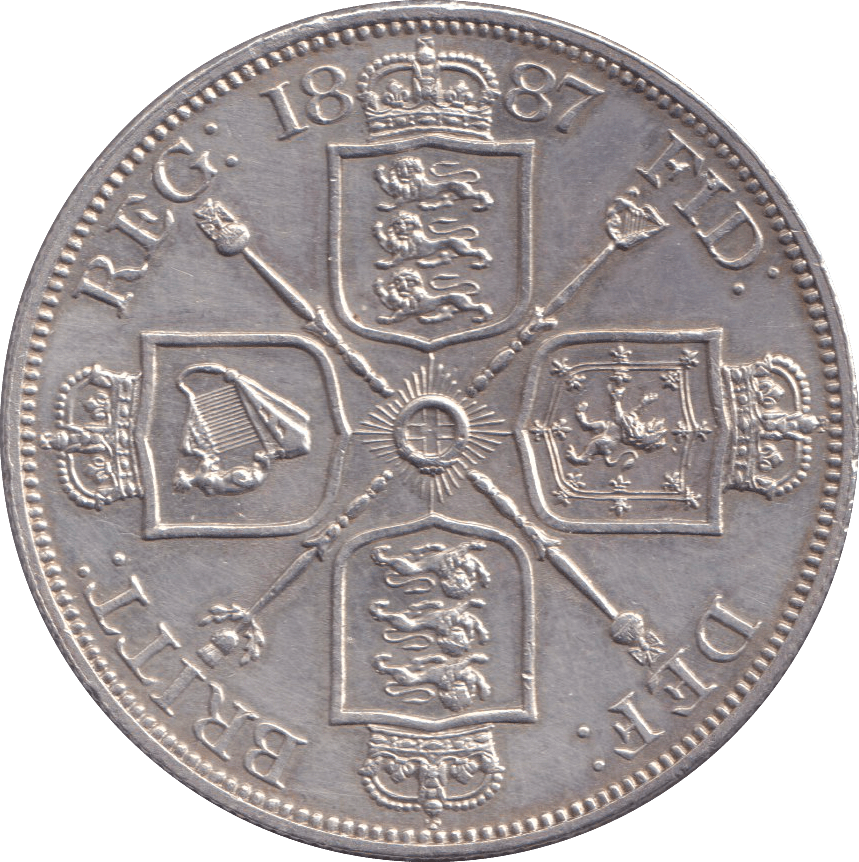 1887 DOUBLE FLORIN ( EF ) - DOUBLE FLORIN - Cambridgeshire Coins