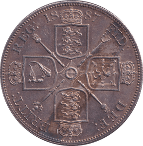 1887 DOUBLE FLORIN ( EF ) - DOUBLE FLORIN - Cambridgeshire Coins