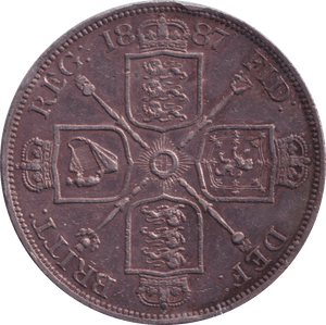 1887 DOUBLE FLORIN ( EF ) - DOUBLE FLORIN - Cambridgeshire Coins