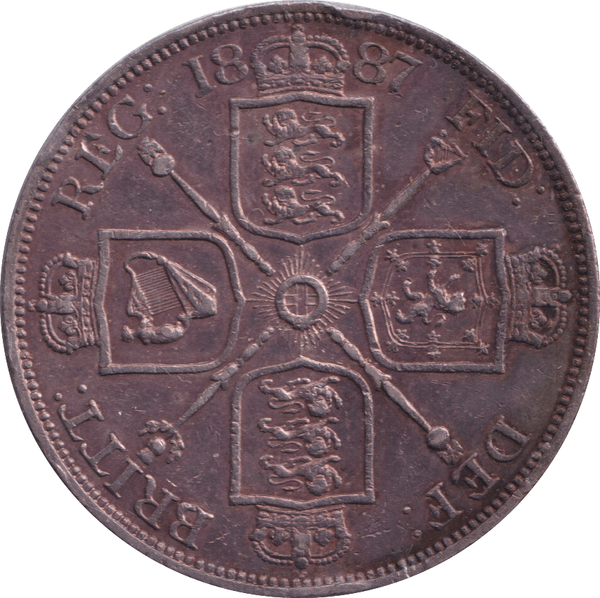 1887 DOUBLE FLORIN ( EF ) - DOUBLE FLORIN - Cambridgeshire Coins
