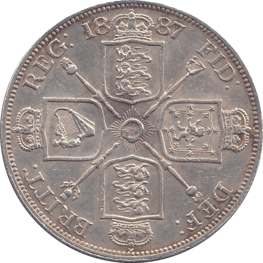 1887 DOUBLE FLORIN ( EF ) - DOUBLE FLORIN - Cambridgeshire Coins