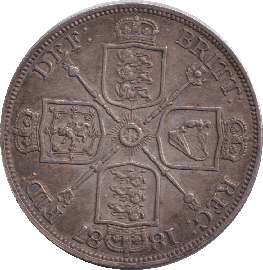 1887 DOUBLE FLORIN ( EF ) - DOUBLE FLORIN - Cambridgeshire Coins