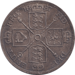 1887 DOUBLE FLORIN VICTORIA ( AUNC ) - DOUBLE FLORIN - Cambridgeshire Coins