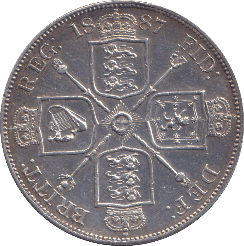 1887 DOUBLE FLORIN VICTORIA ( AUNC ) - DOUBLE FLORIN - Cambridgeshire Coins