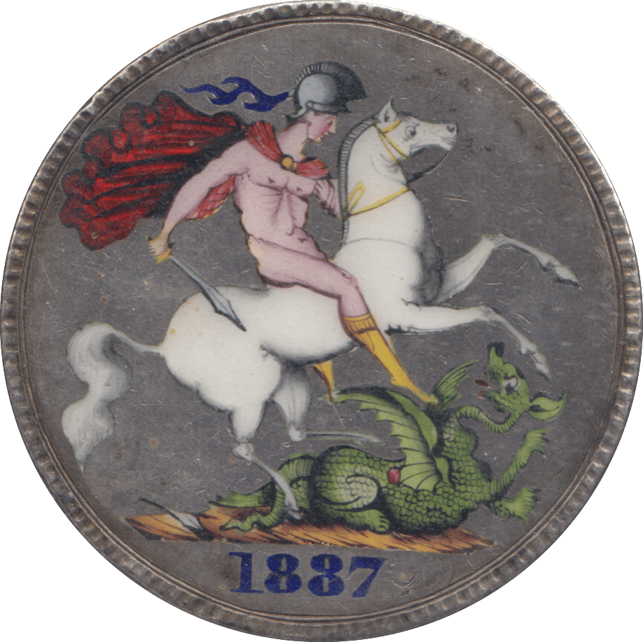 1887 ENAMELLED CROWN - CROWN - Cambridgeshire Coins
