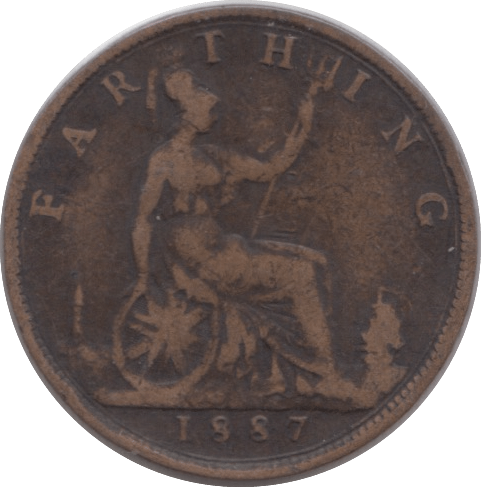 1887 FARTHING ( FINE ) - Farthing - Cambridgeshire Coins