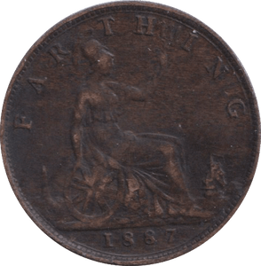 1887 FARTHING ( GVF ) - FARTHING - Cambridgeshire Coins