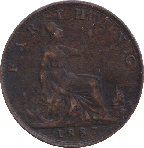 1887 FARTHING ( GVF ) - FARTHING - Cambridgeshire Coins