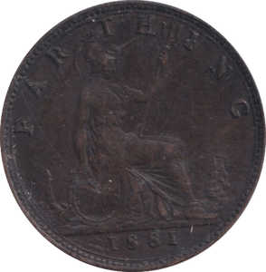 1887 FARTHING ( GVF ) - FARTHING - Cambridgeshire Coins