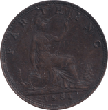 1887 FARTHING ( GVF ) - FARTHING - Cambridgeshire Coins