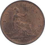 1887 FARTHING ( UNC ) - Farthing - Cambridgeshire Coins