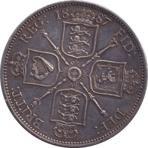 1887 FLORIN ( EF ) 2 - FLORIN - Cambridgeshire Coins